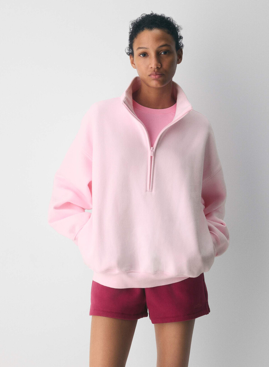 felpa in pile accogliente mega 12 zip villa pink