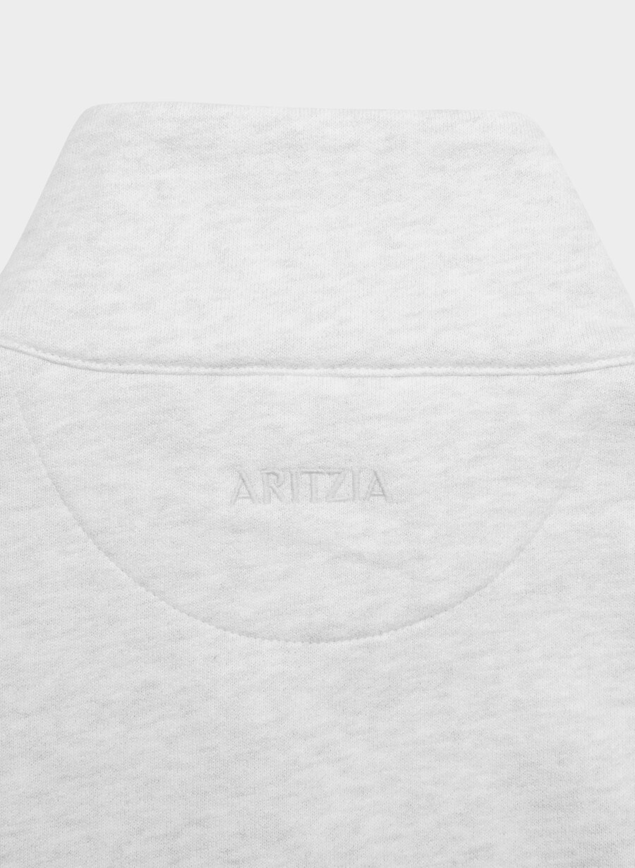 felpa con cappuccio cozy sweatfleece mega zip-up heather cloud white
