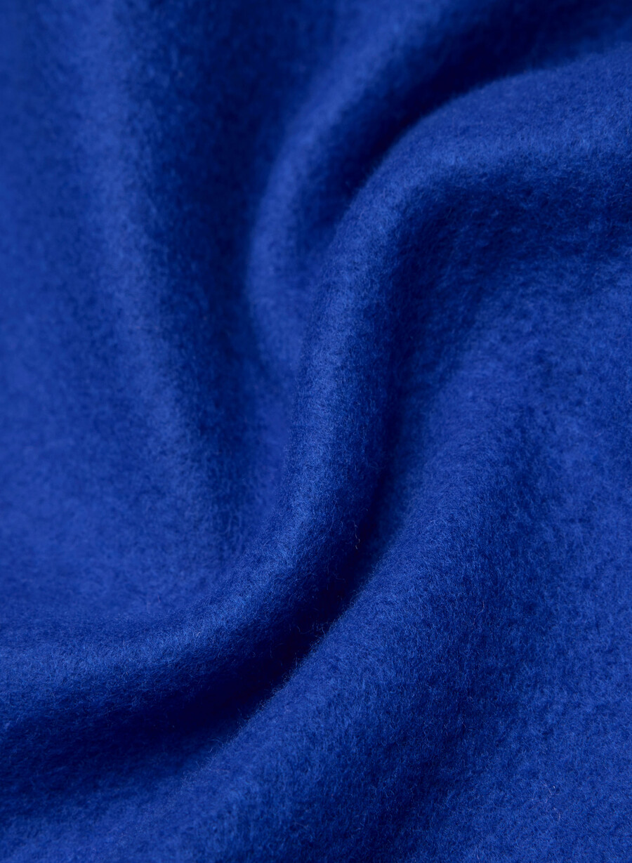 felpa con cappuccio e zip grande in pile ablaze blue