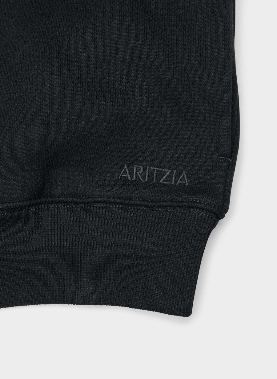 felpa con cappuccio cozy sweatfleece mega funnel neck nero