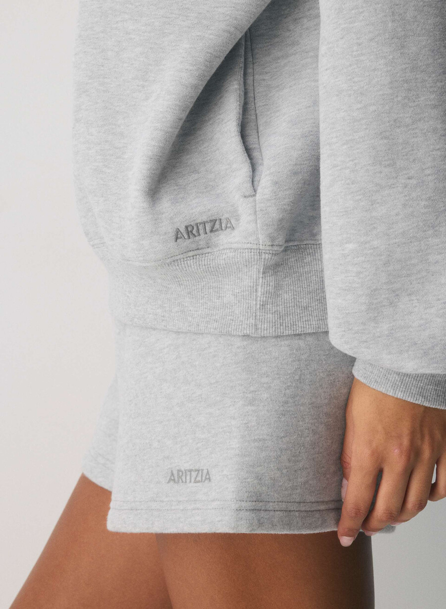 felpa con cappuccio cozy sweatfleece mega funnel neck heather chrome