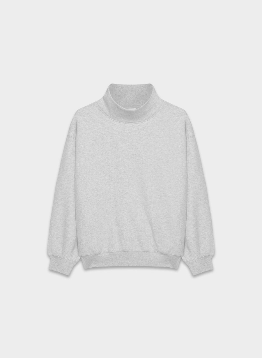 felpa con cappuccio cozy sweatfleece mega funnel neck heather chrome