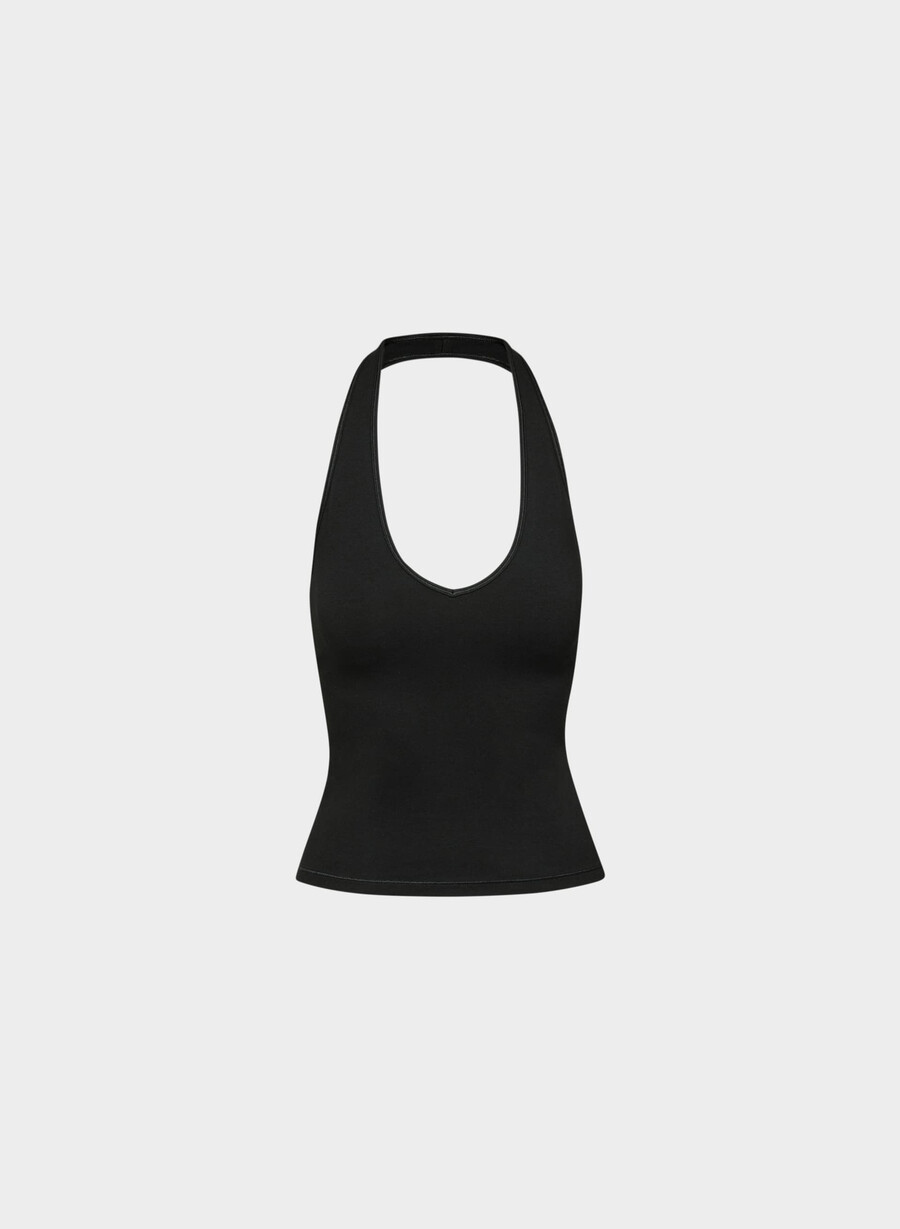 homestretch smooth timbre halter comfort top nero