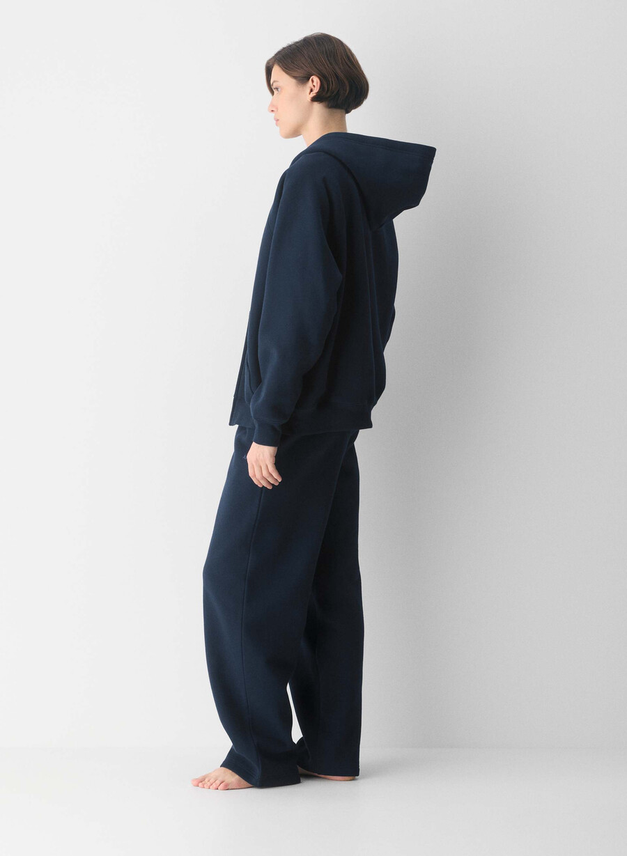 felpa con cappuccio e zip cozy sweatfleece mega raglan admiral