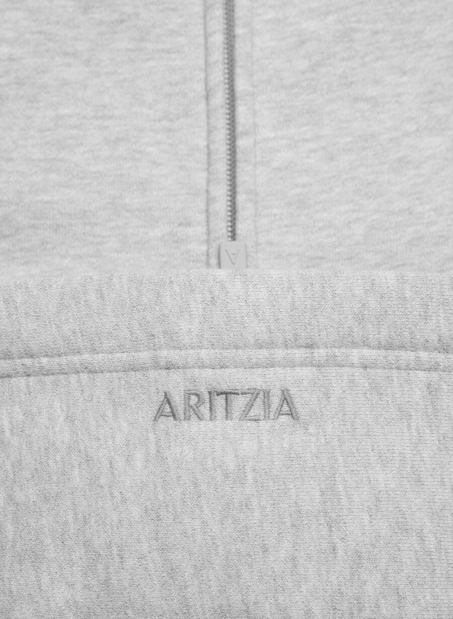 felpa con cappuccio e zip cozy sweatfleece mega raglan heather chrome