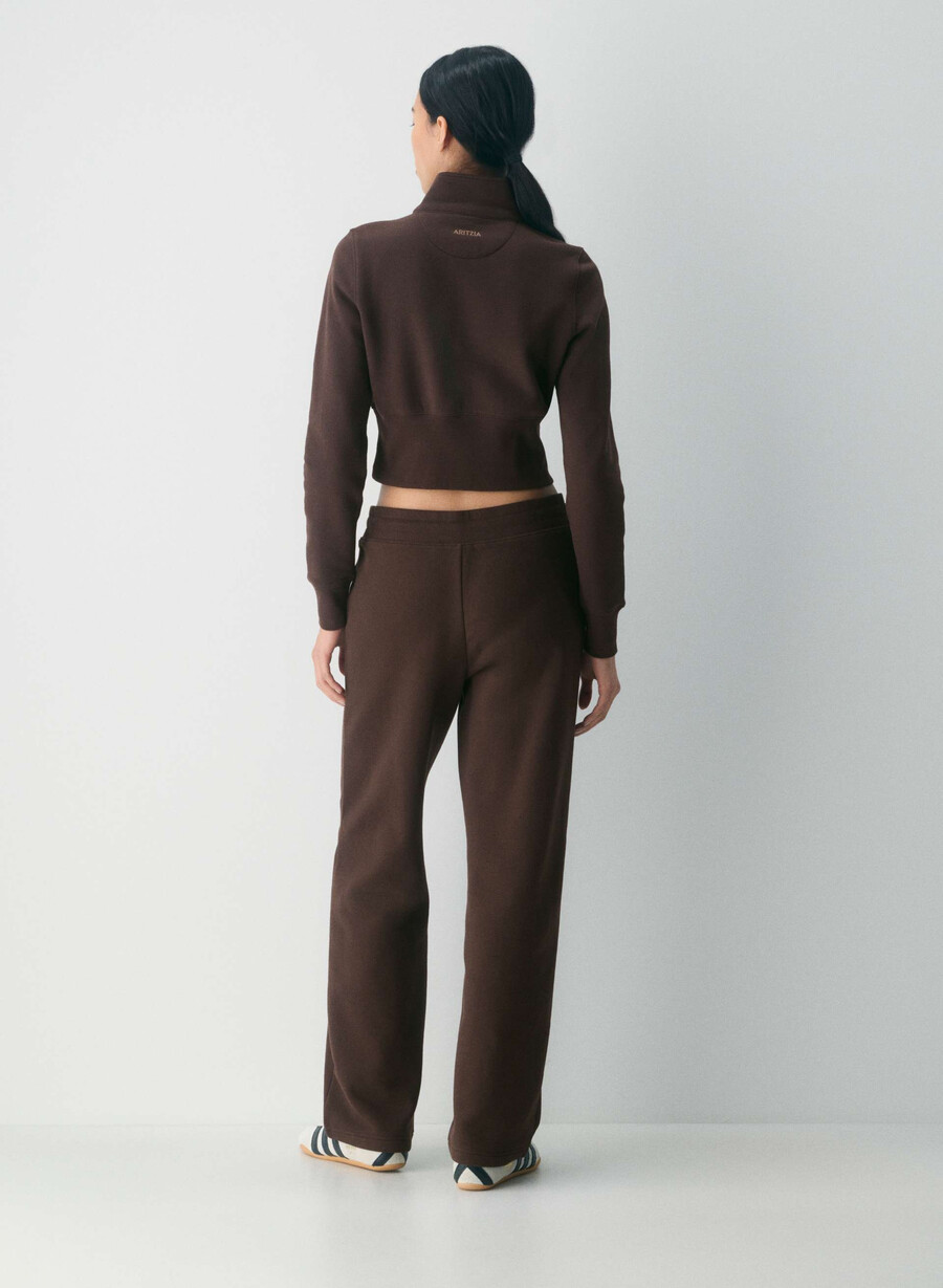 pantaloni della tuta comodi in pile con fascia color marrone mocha intenso