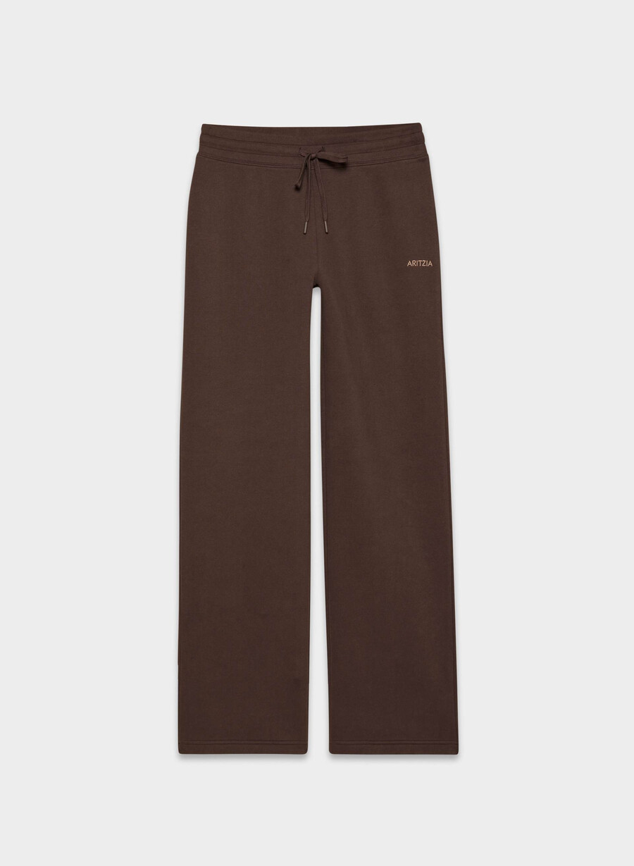pantaloni della tuta comodi in pile con fascia color marrone mocha intenso
