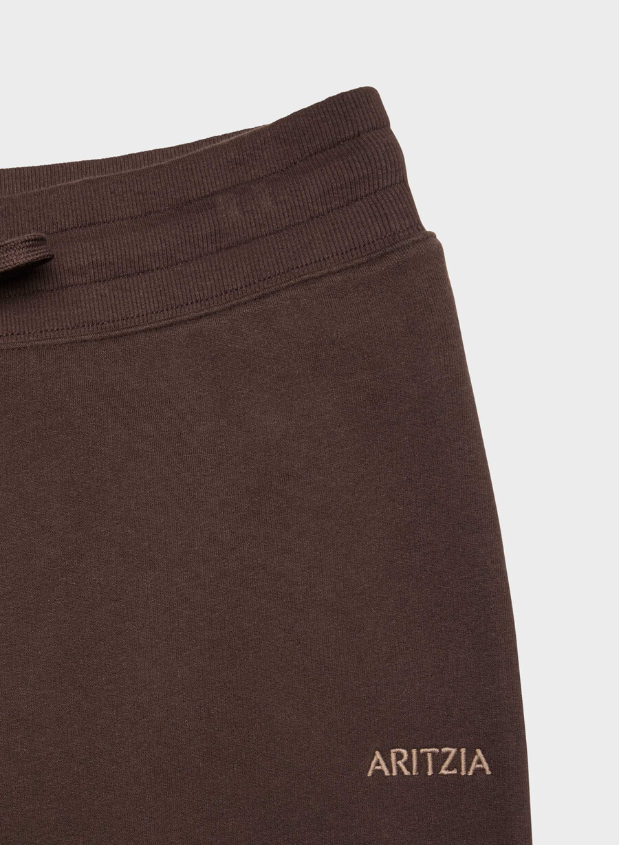 pantaloni della tuta comodi in pile con fascia color marrone mocha intenso