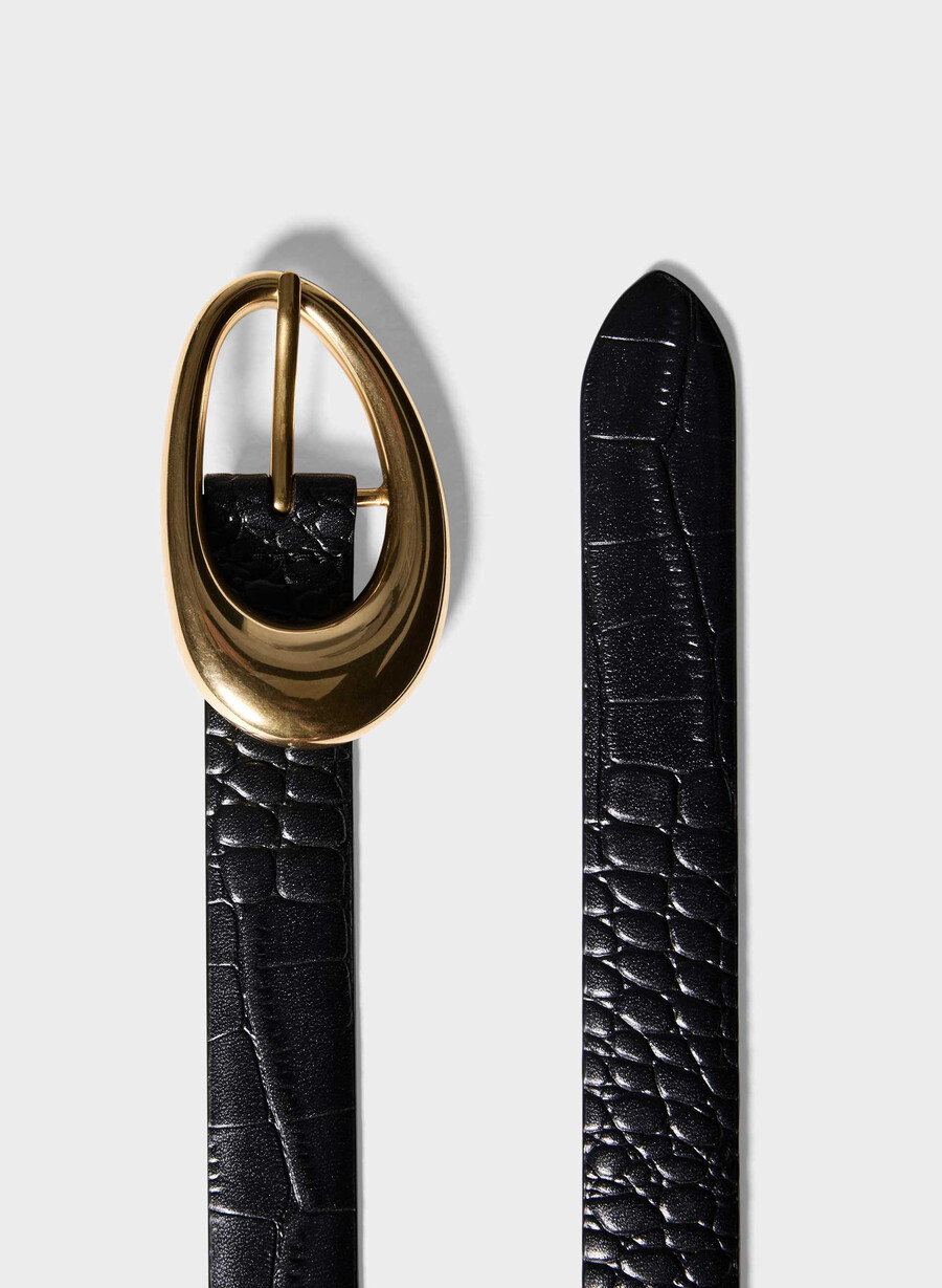 cintura in pelle perennial in ottone massiccio nerooro