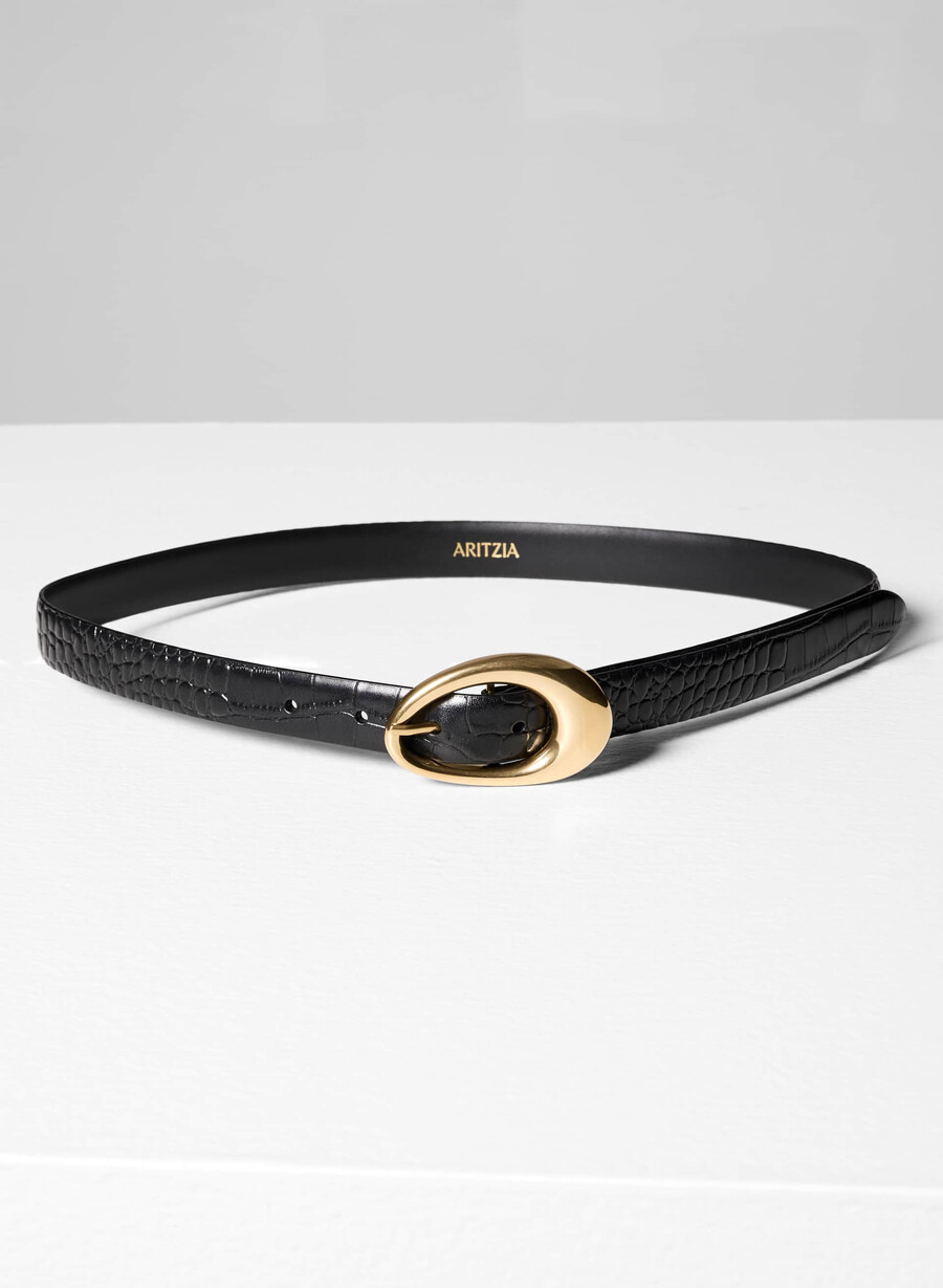 cintura in pelle perennial in ottone massiccio nerooro