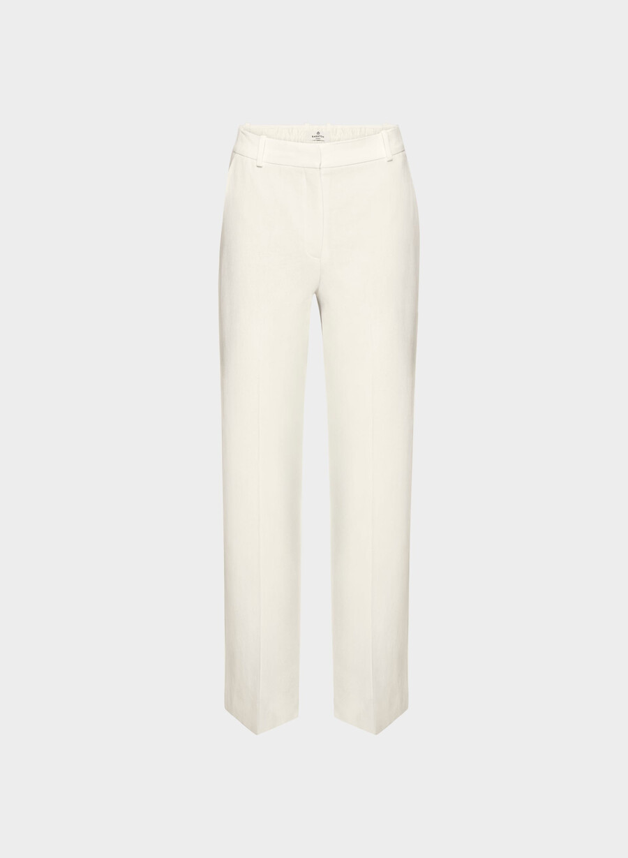 pantaloni new agency - lino betulla chiara
