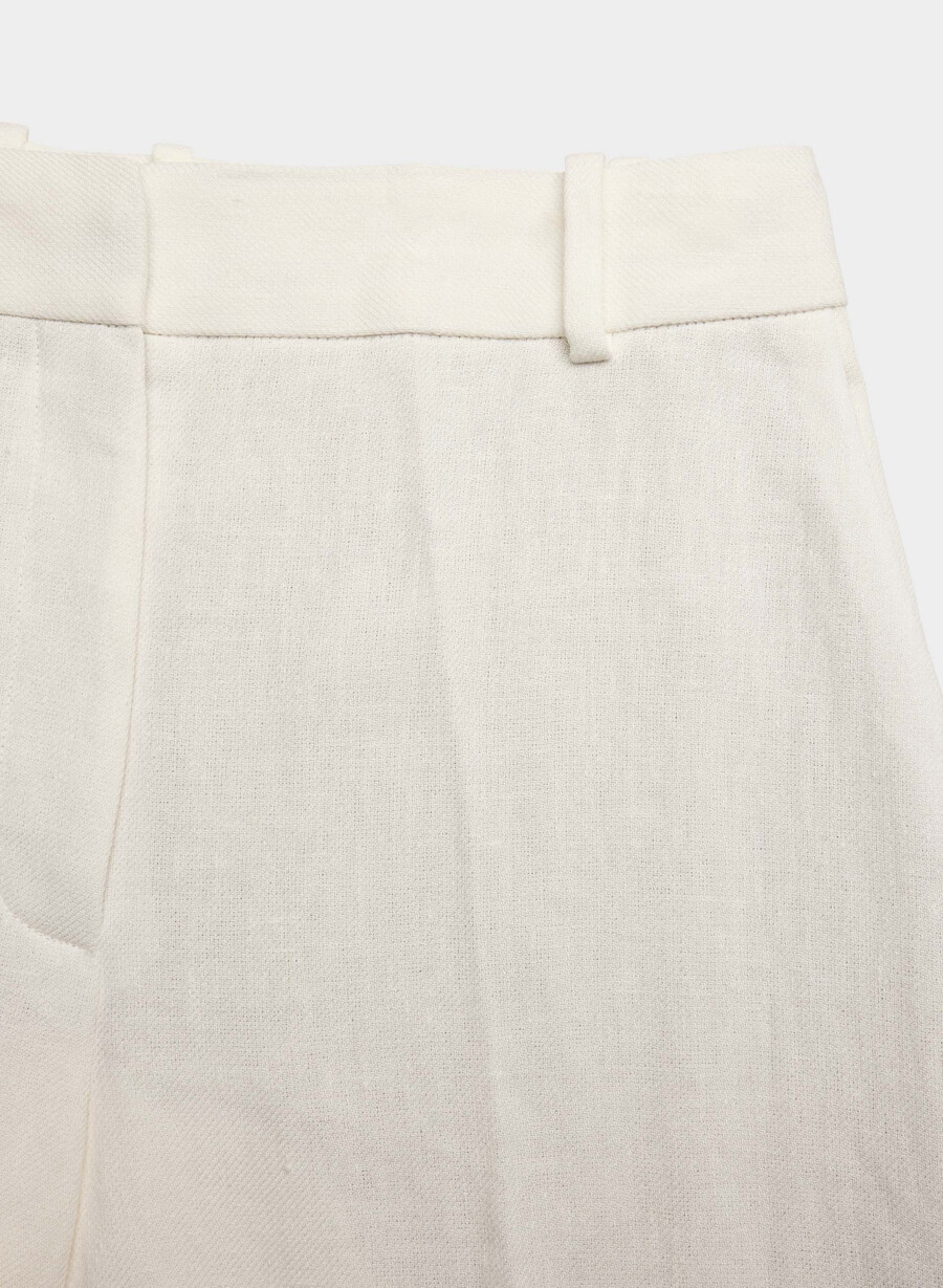 pantaloni new agency - lino betulla chiara