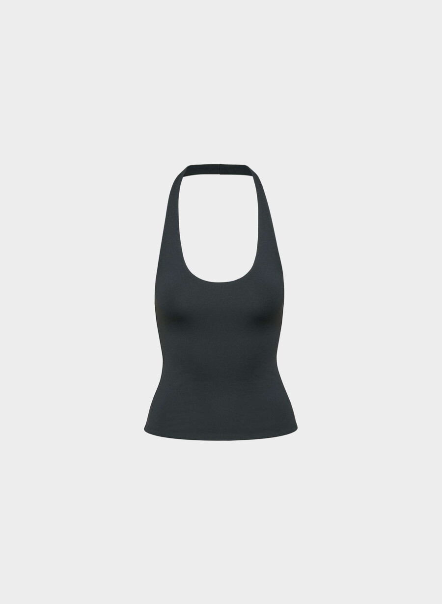 top originale contour transfix halter nero