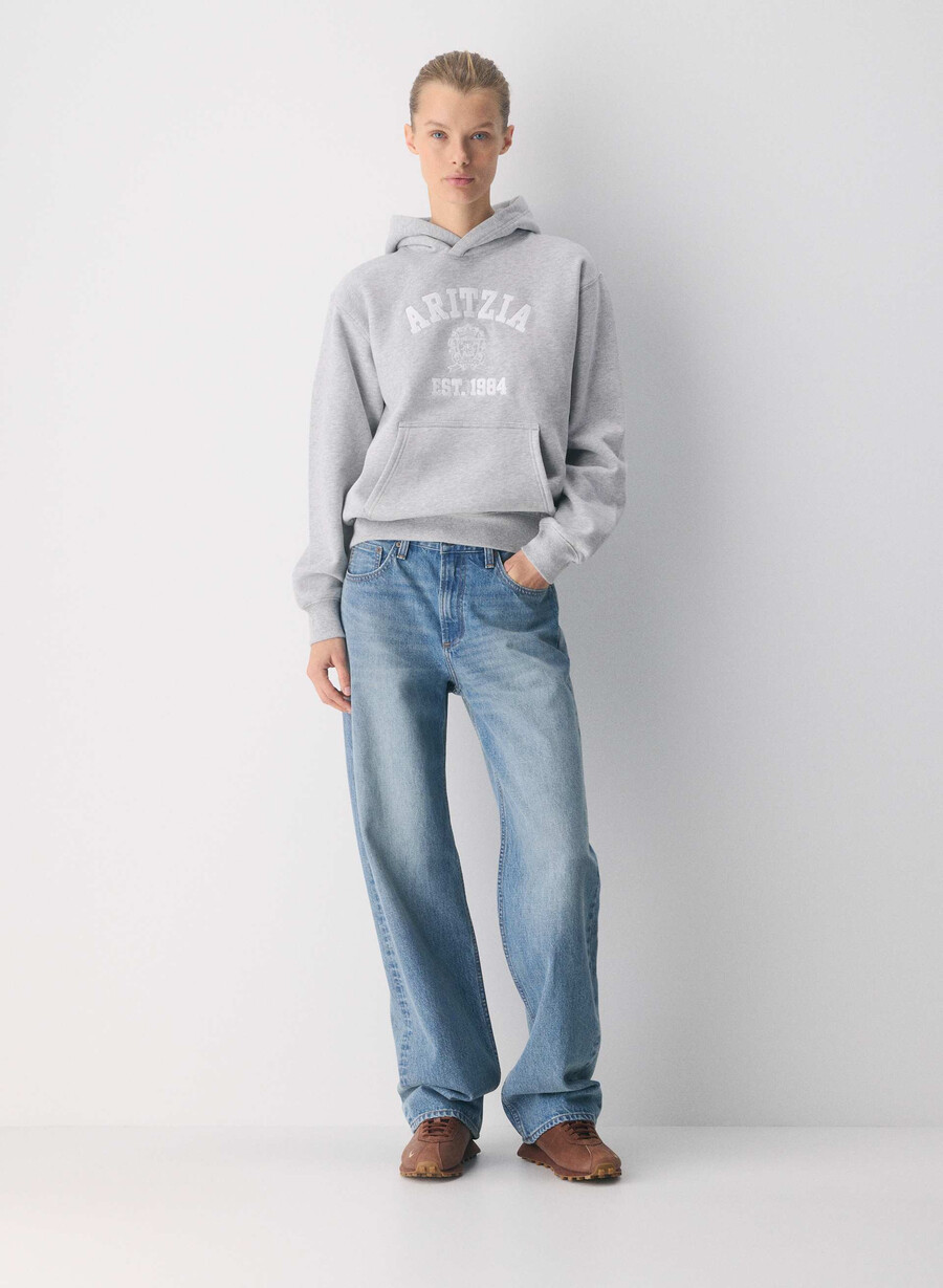 felpa con cappuccio cozy sweatfleece perfect heather chromebianco