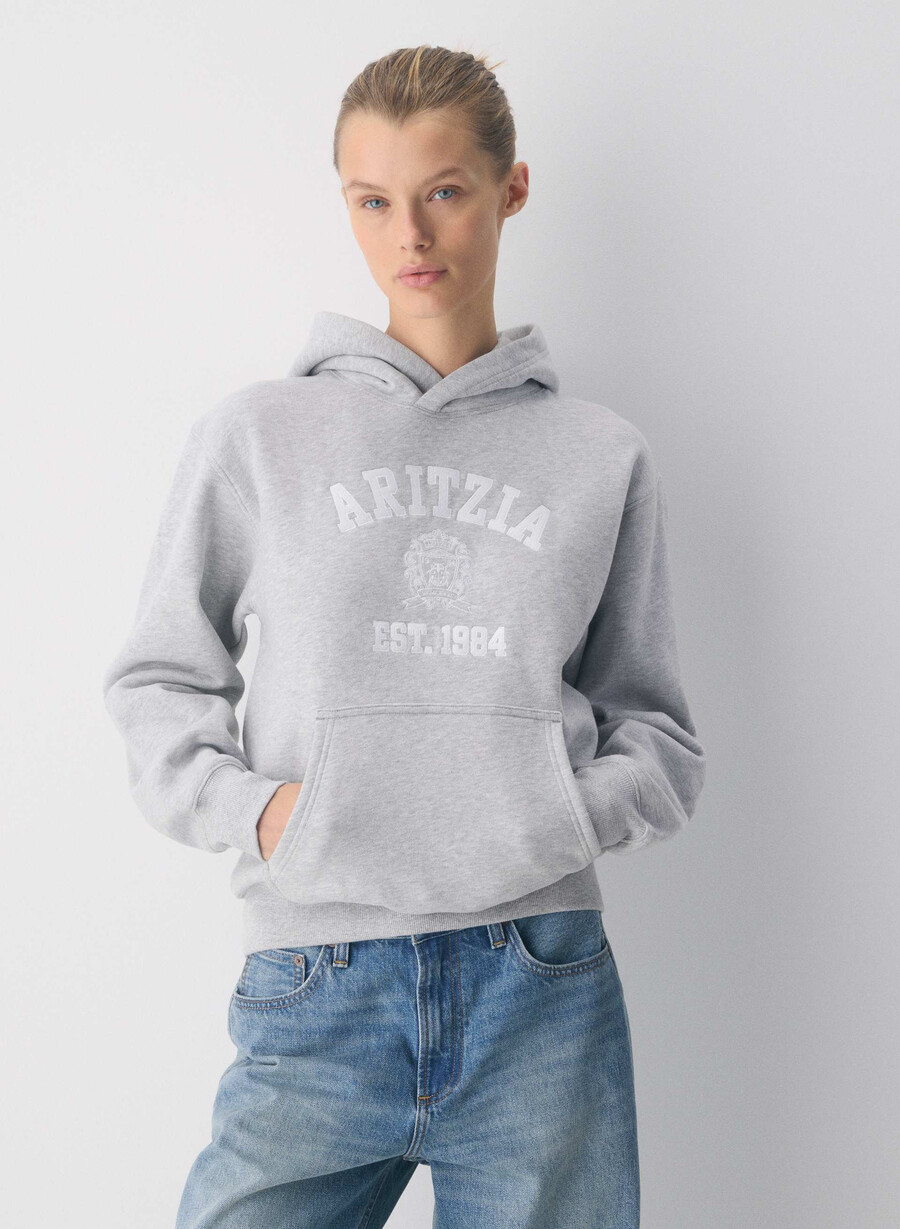 felpa con cappuccio cozy sweatfleece perfect heather chromebianco