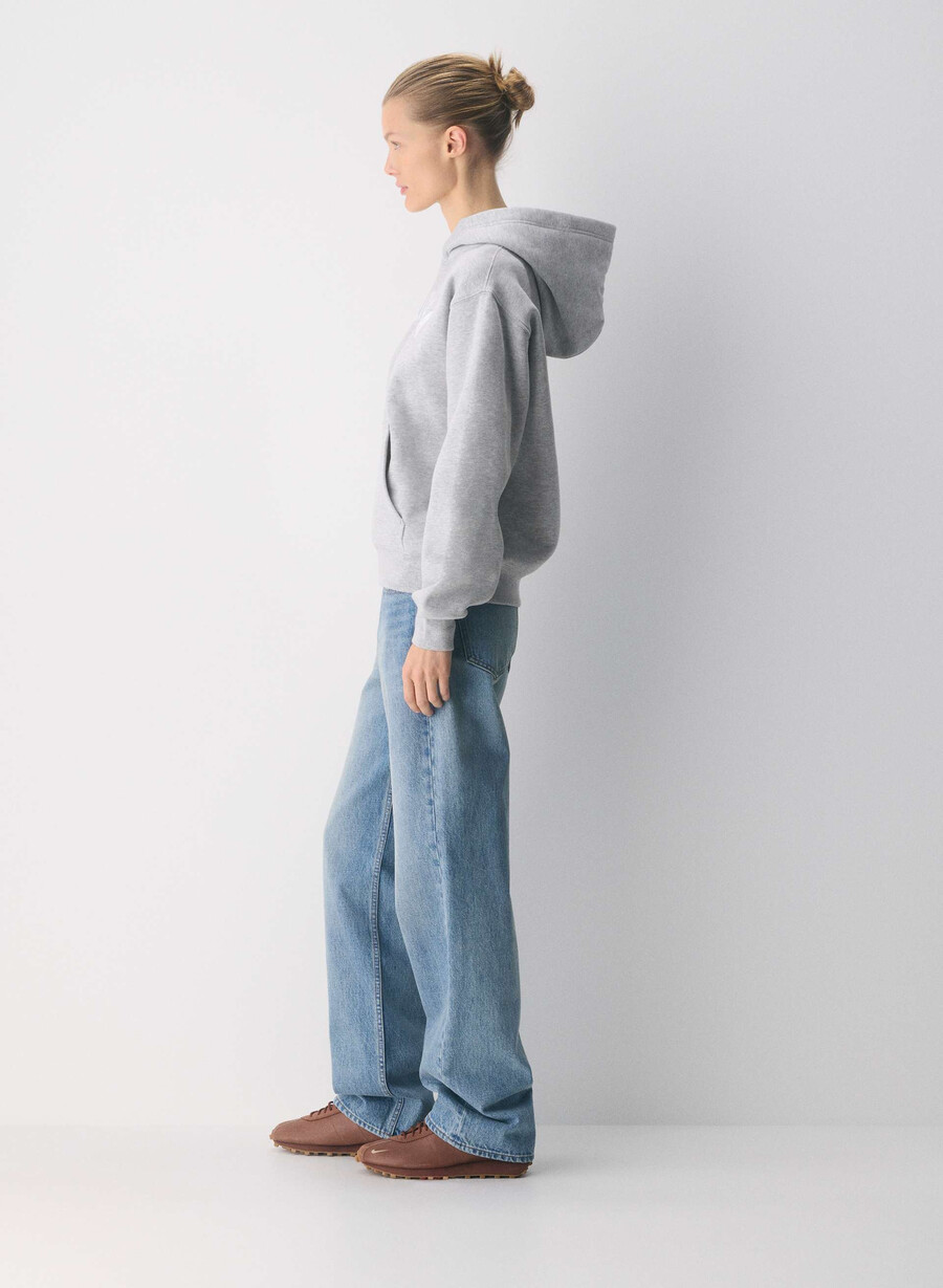 felpa con cappuccio cozy sweatfleece perfect heather chromebianco