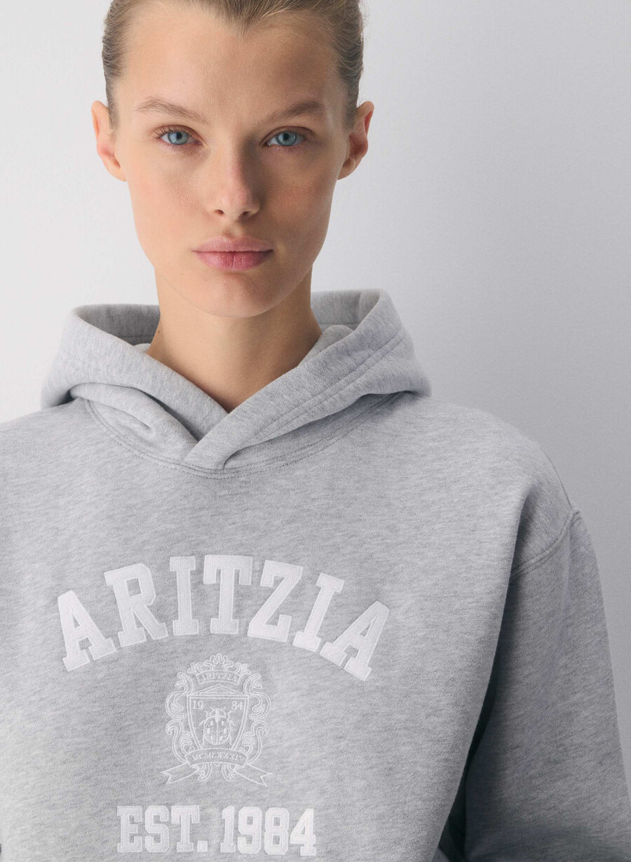 felpa con cappuccio cozy sweatfleece perfect heather chromebianco