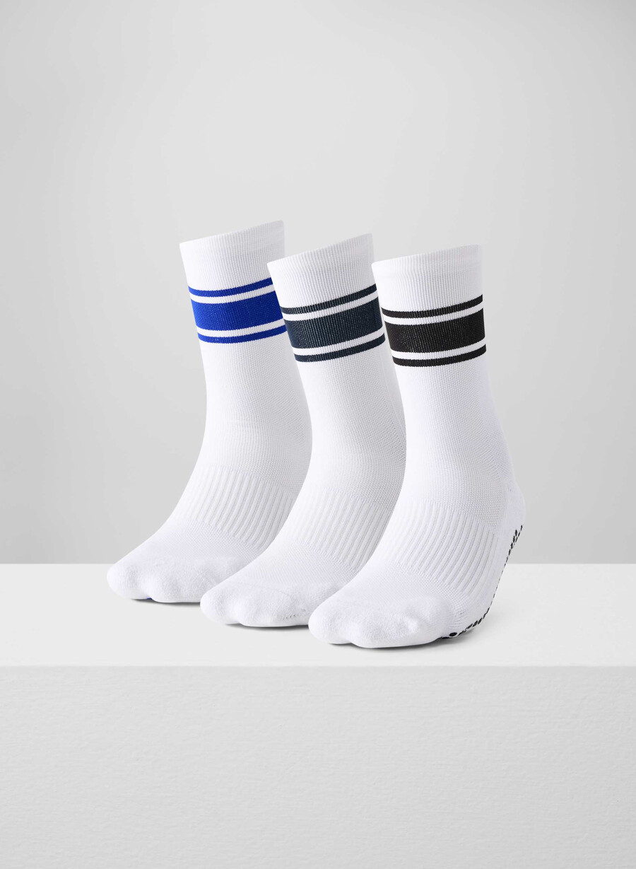calzini softset studio pro crew confezione da 3 colore bianconerorossoblu