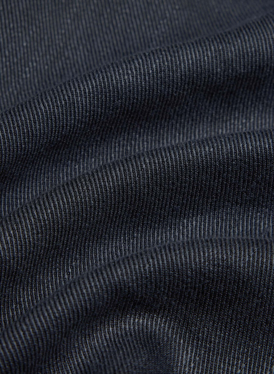 top a tubo in lino elegante dark navy