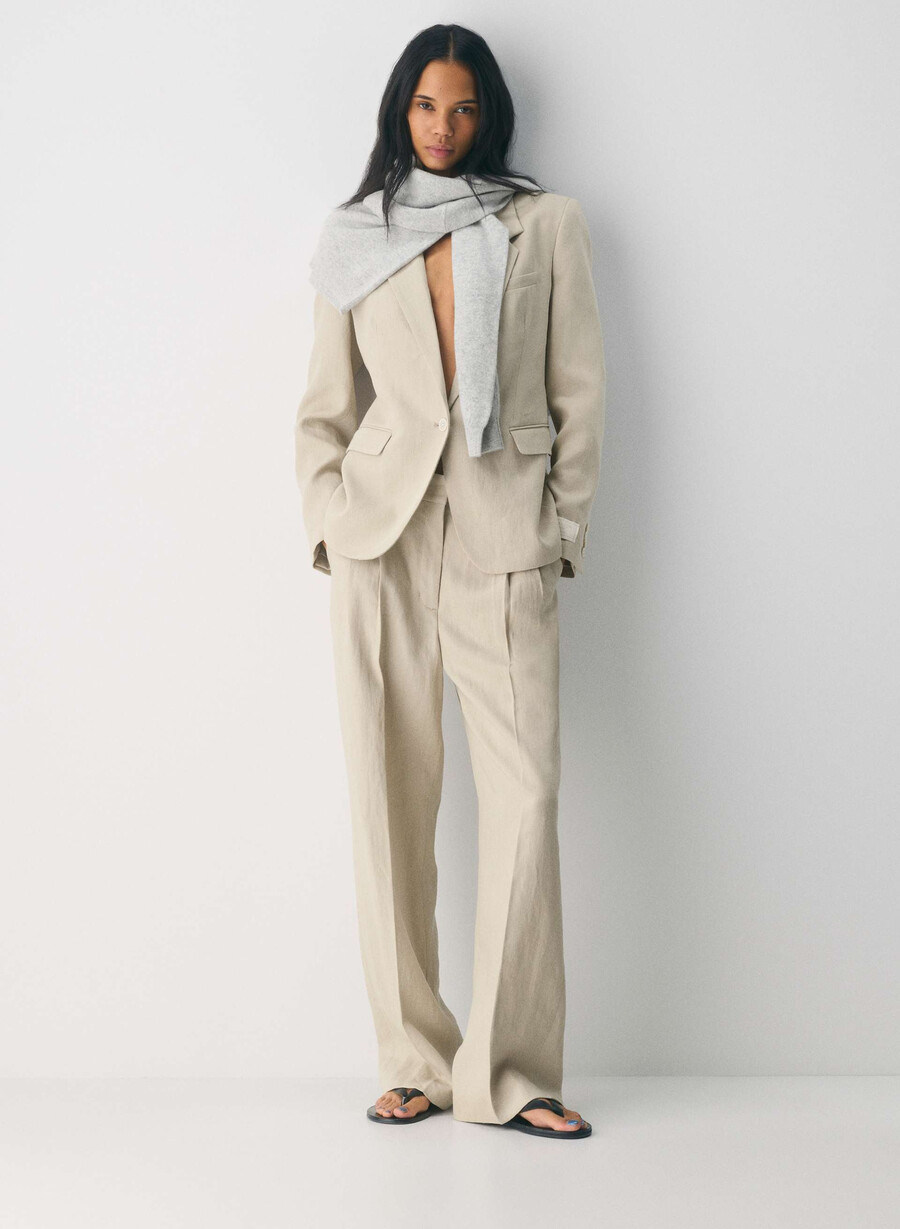 produttore blazer - lino pergamena beige