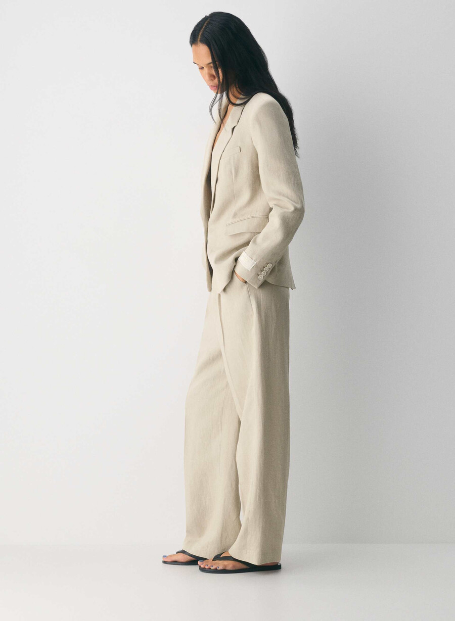 produttore blazer - lino pergamena beige