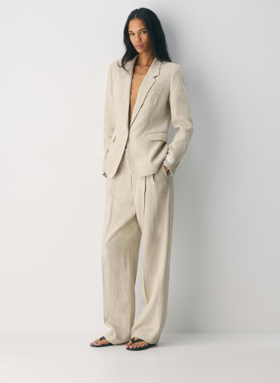 produttore blazer - lino pergamena beige