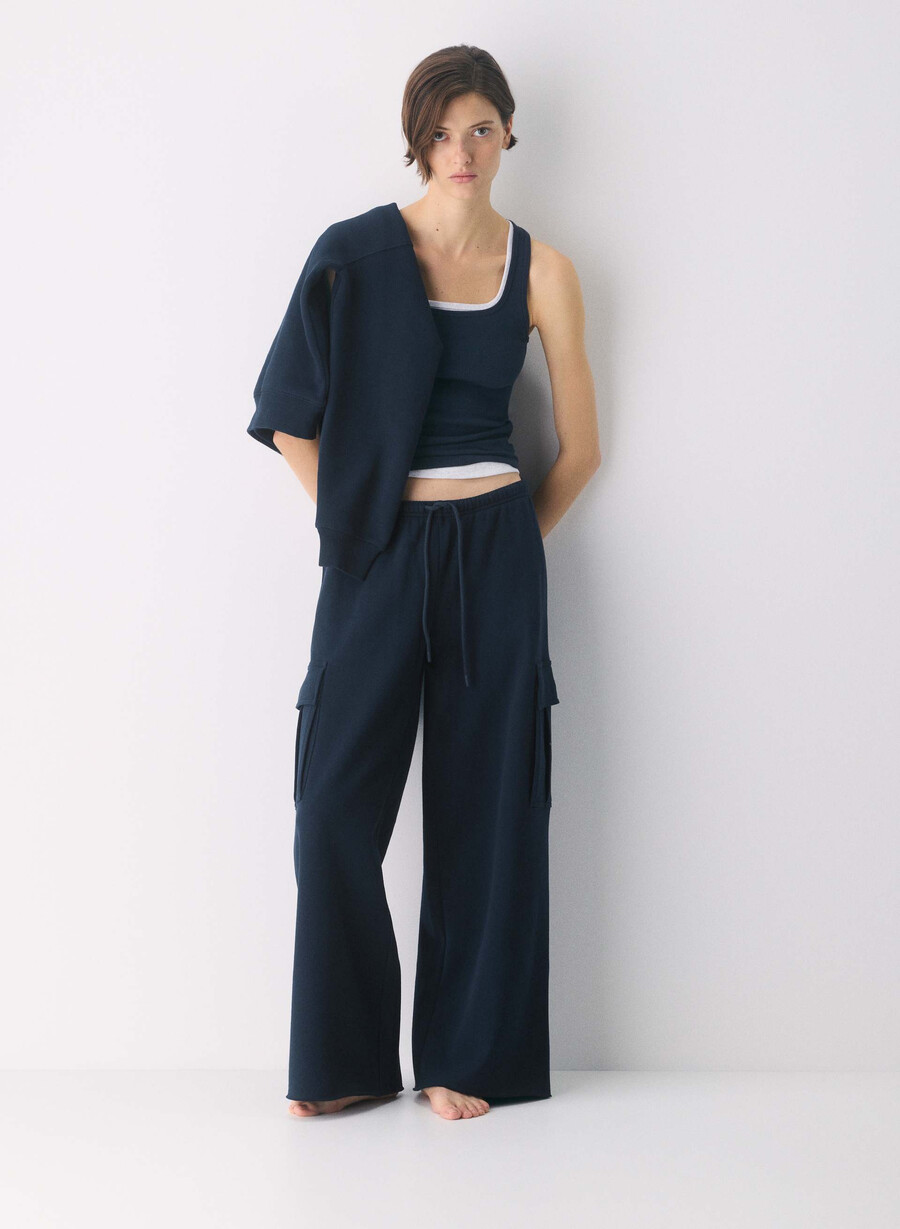 pantaloni da tuta comodi in pile mega cargo flutter admiral