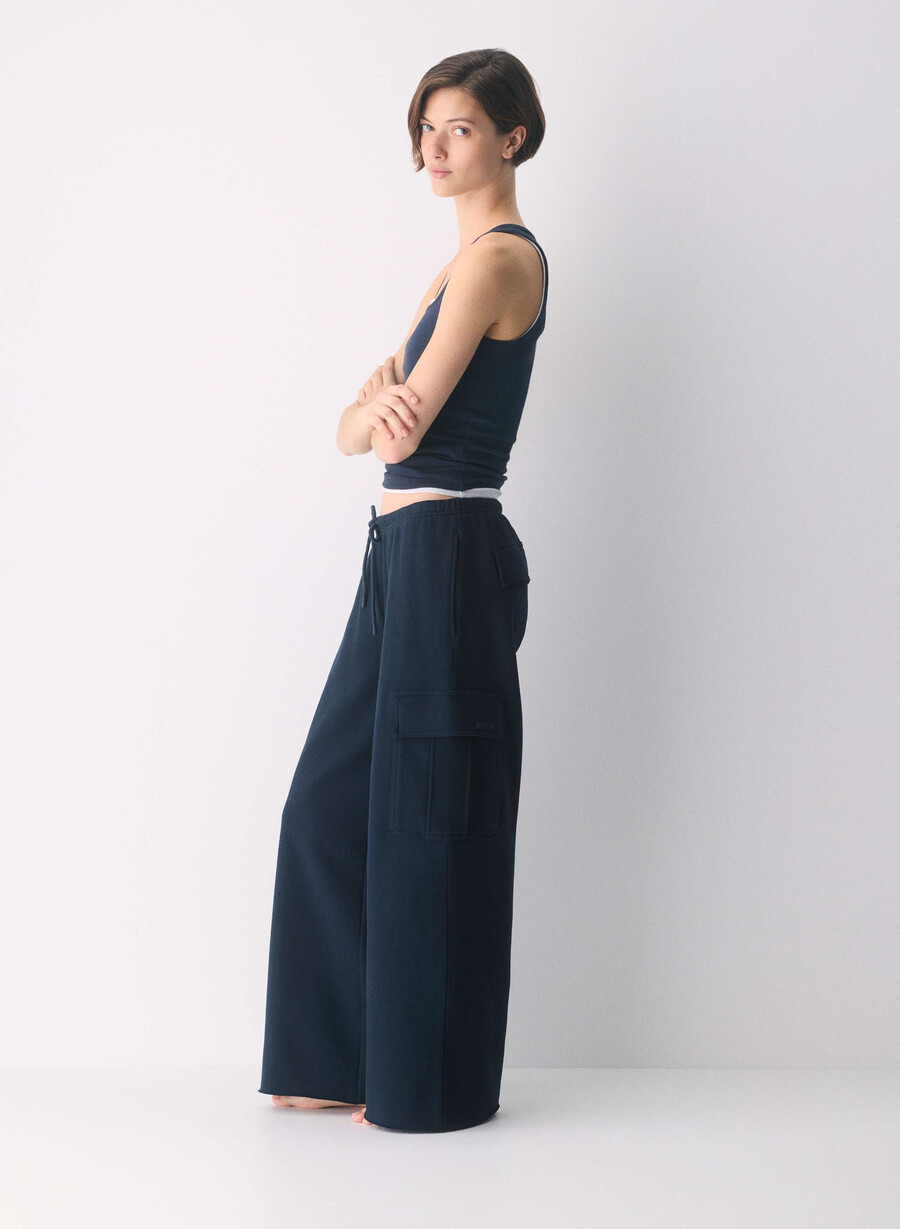 pantaloni da tuta comodi in pile mega cargo flutter admiral