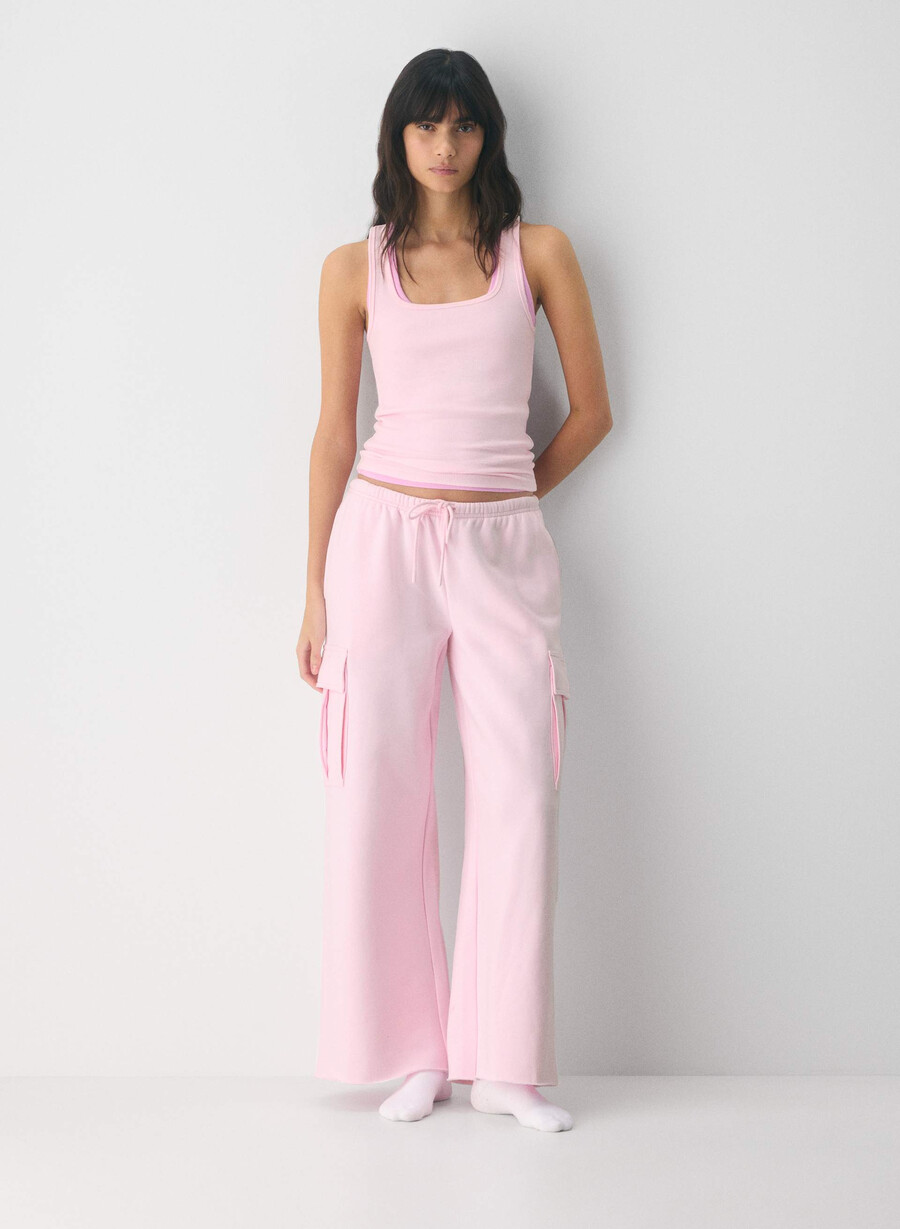 pantaloni della tuta cozy sweatfleece mega cargo flutter villa pink