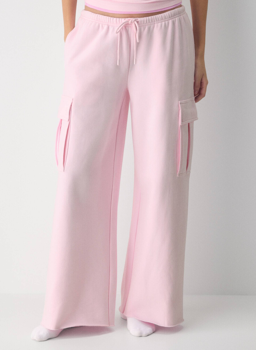 pantaloni della tuta cozy sweatfleece mega cargo flutter villa pink