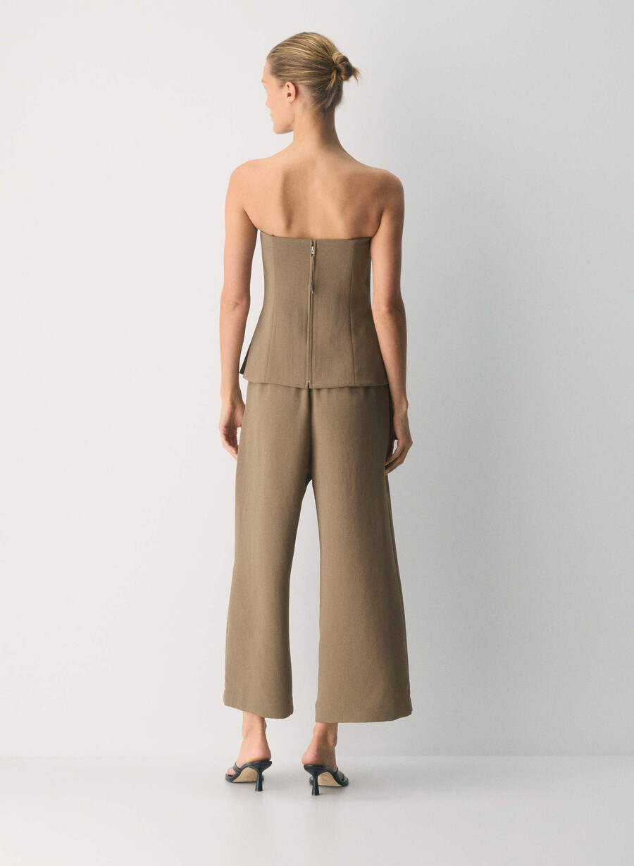 the lodge pant cropped - crepette folio brown