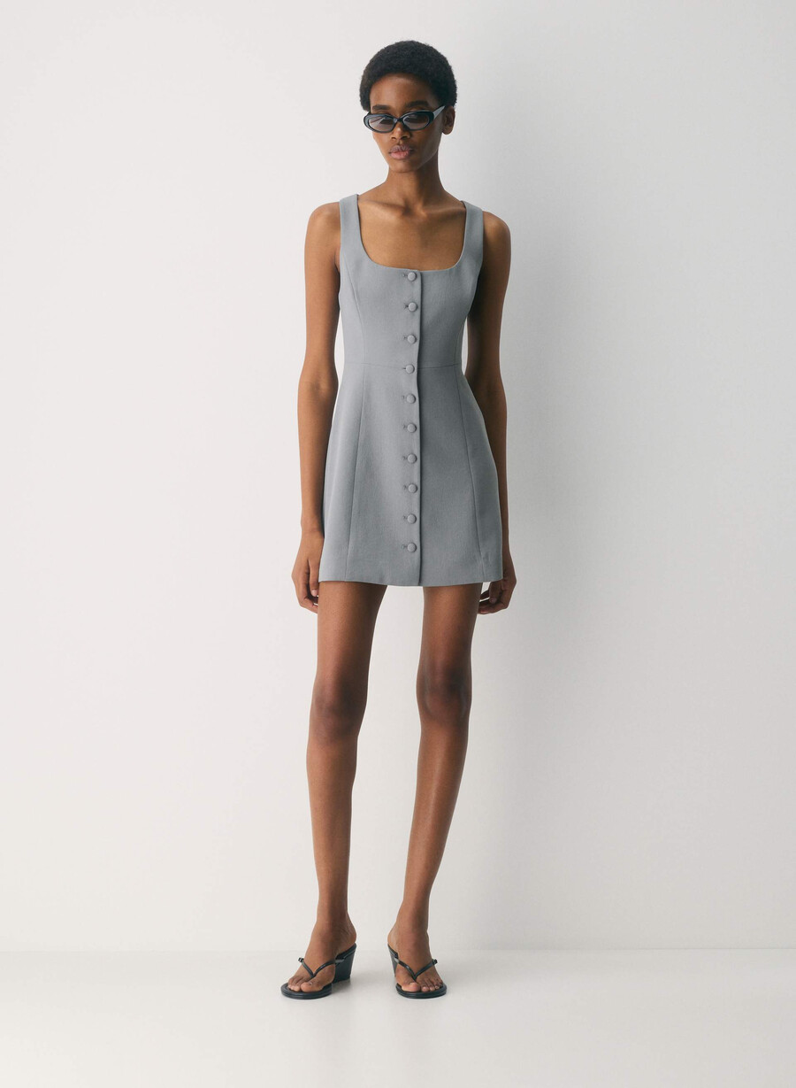 eave dress - crepette riverstone grey