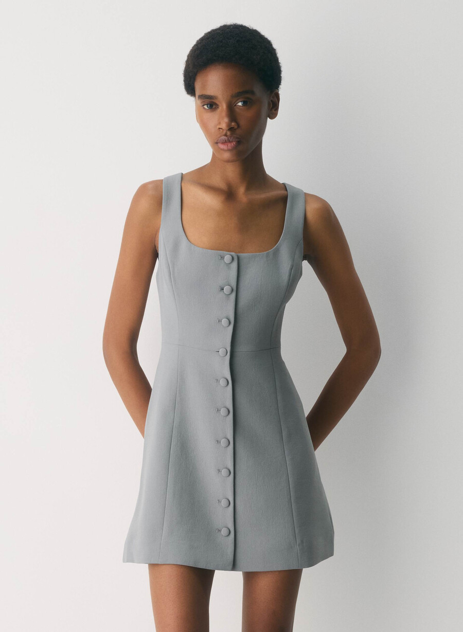 eave dress - crepette riverstone grey
