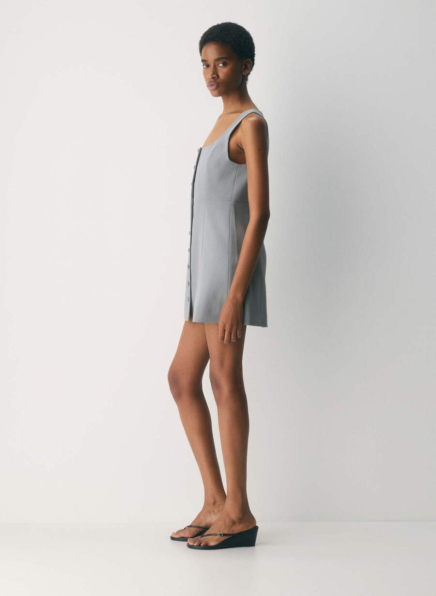 eave dress - crepette riverstone grey
