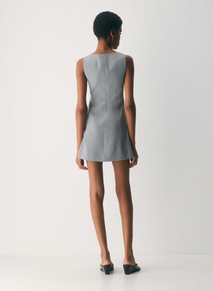 eave dress - crepette riverstone grey