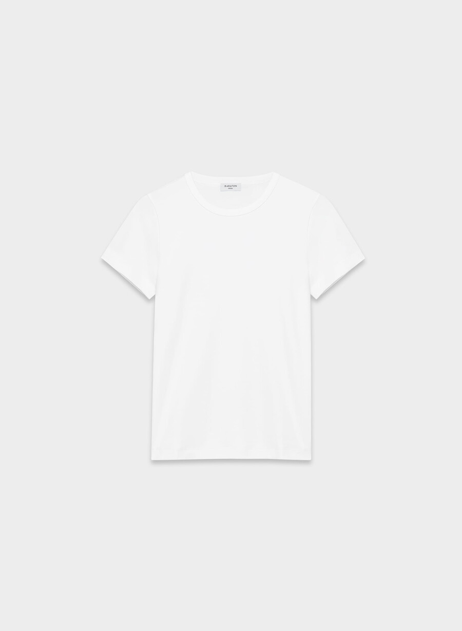 t-shirt with in cotone interlock bianca