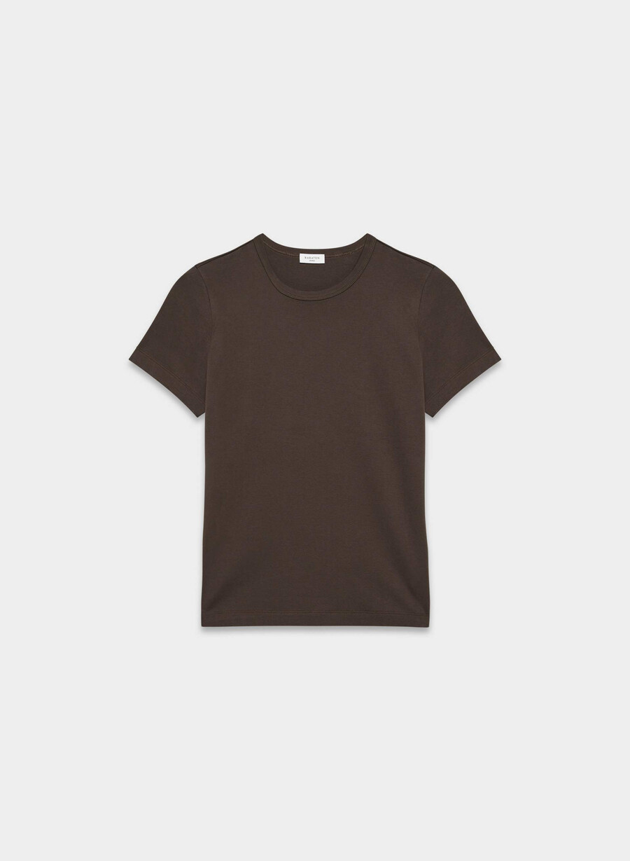 t-shirt wirth in cotone interlock color marrone moka intenso
