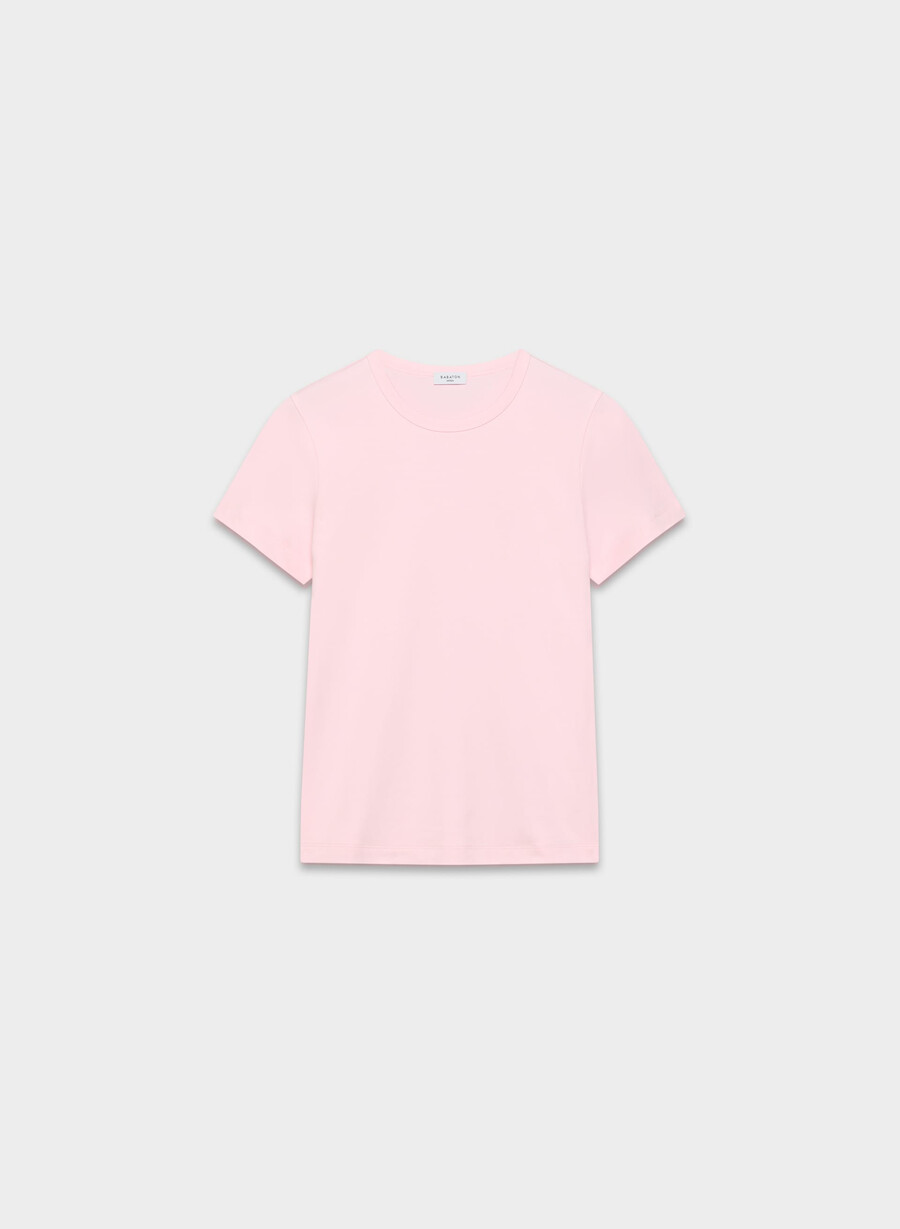 t-shirt wirth in cotone interlock villa pink