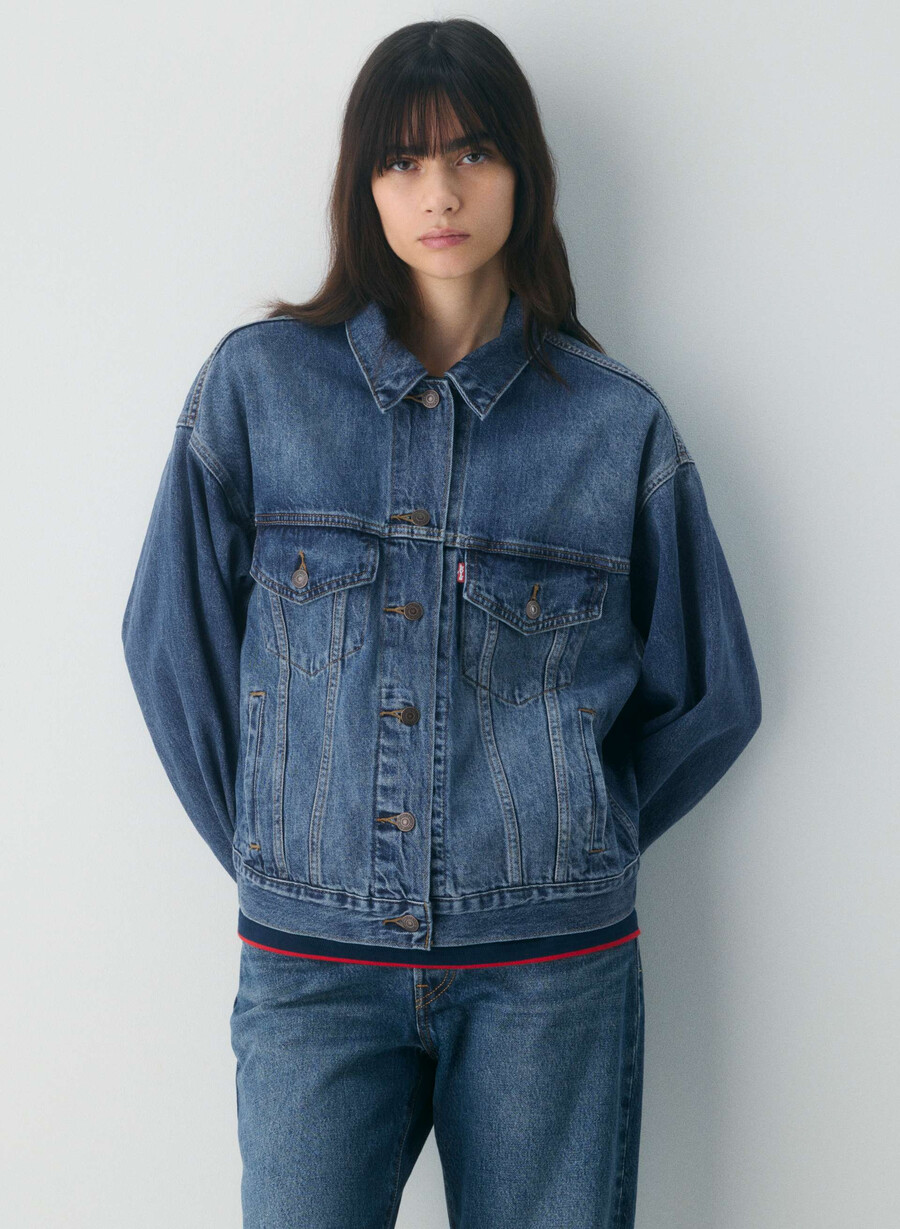 giacca da camionista levis anni 90 dark indaco