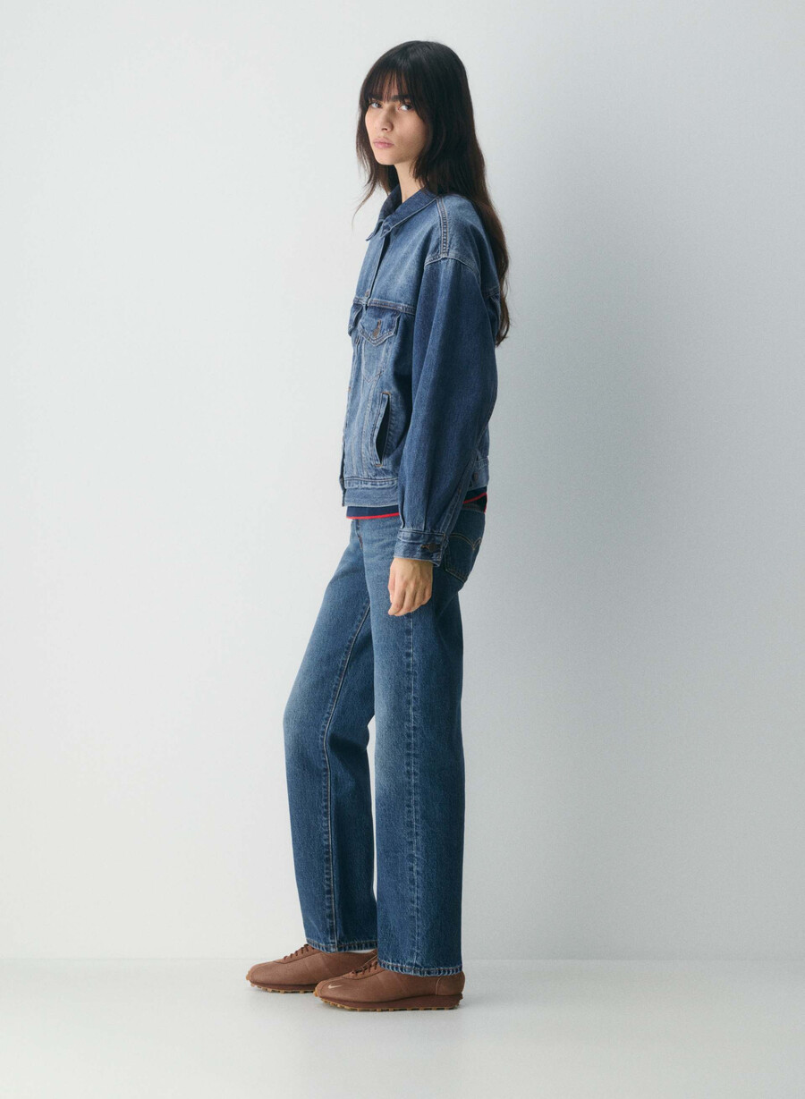 giacca da camionista levis anni 90 dark indaco