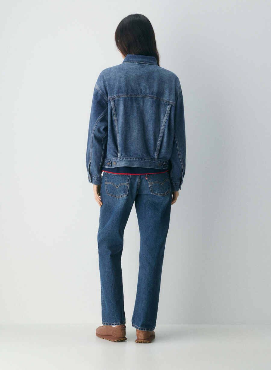 giacca da camionista levis anni 90 dark indaco