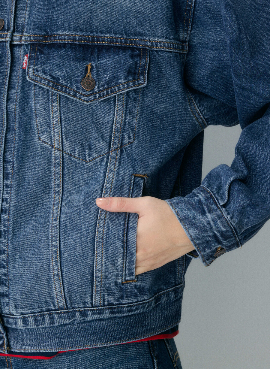 giacca da camionista levis anni 90 dark indaco