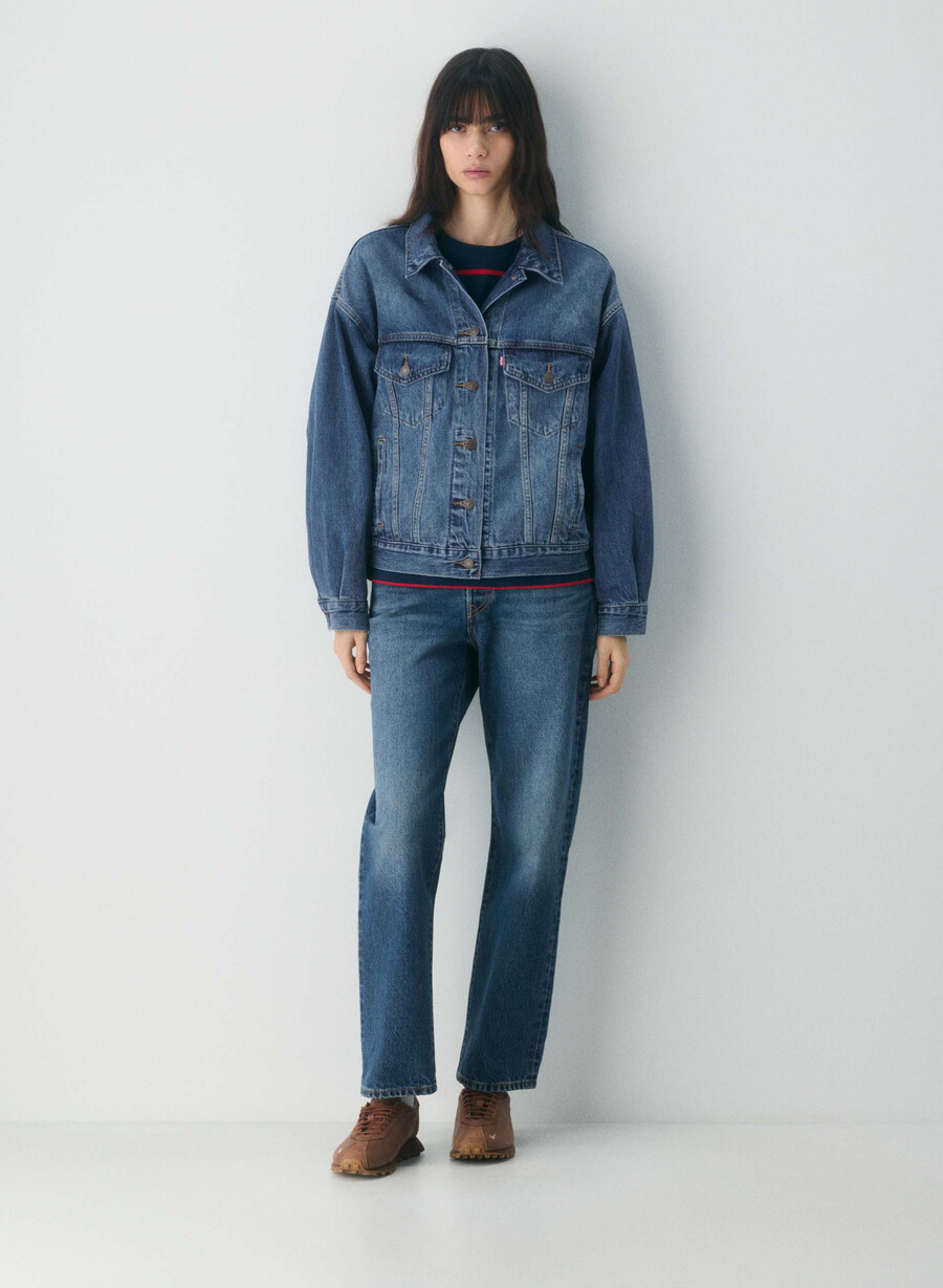 giacca da camionista levis anni 90 dark indaco