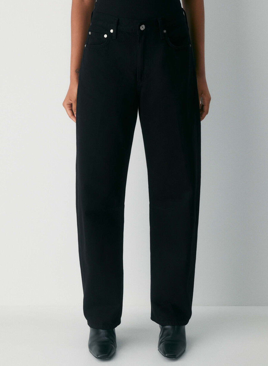 citizens of humanity miro long relaxed jean solid black