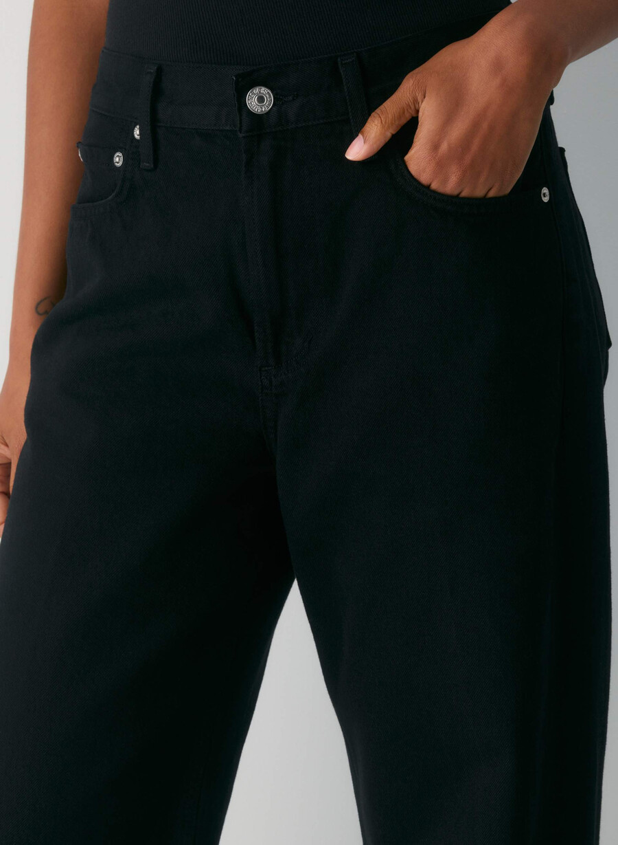citizens of humanity miro long relaxed jean solid black