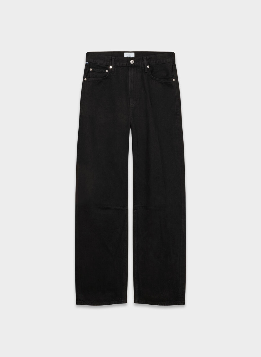 citizens of humanity miro long relaxed jean solid black