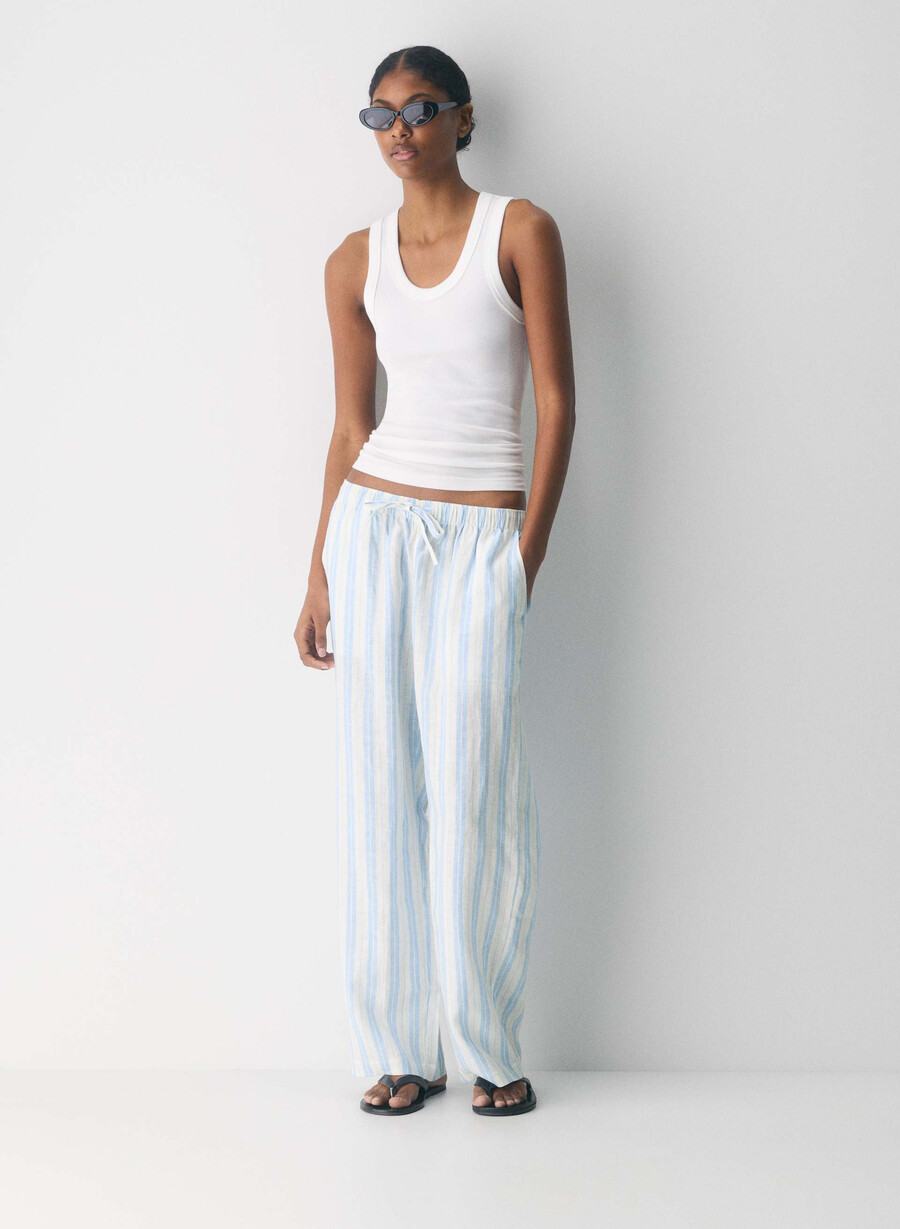pantaloni in lino sail ls strp ok pstcrd b