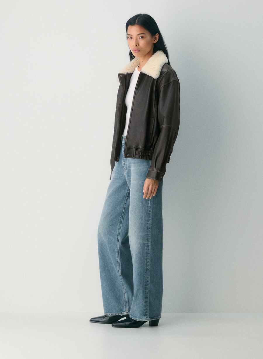 denim forum cleo jeans larghi a vita alta rilassati vintage blu medio