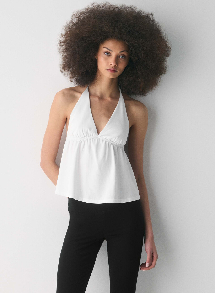 cottonwhisk caro halter bianco