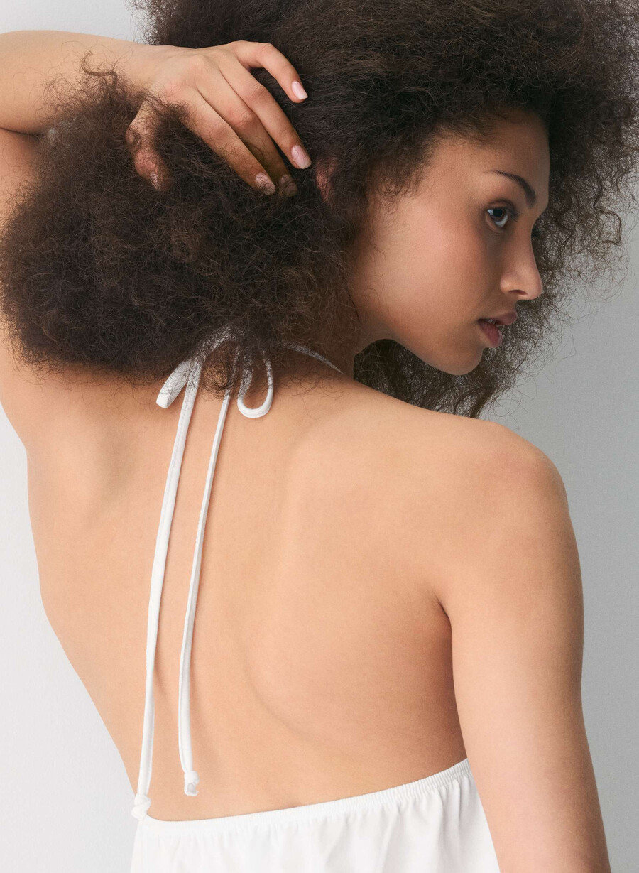cottonwhisk caro halter bianco